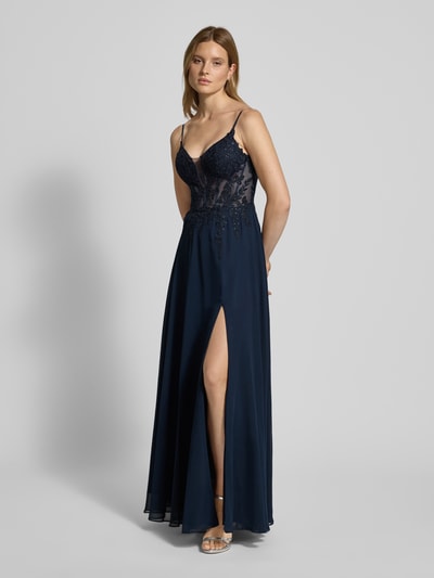 Luxuar Sukienka wieczorowa z dekoltem w kształcie serca Ciemnoniebieski 1