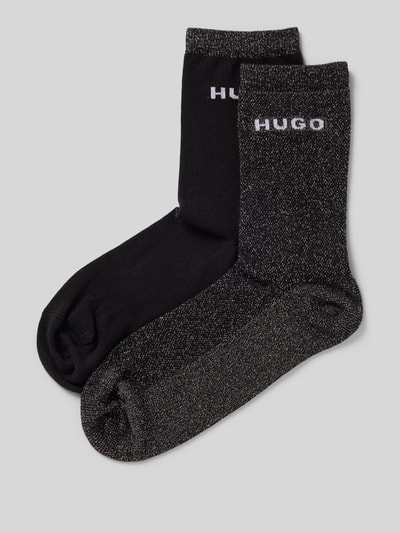 HUGO Socken aus Baumwoll-Mix im 2er-Pack Modell 'SHINY' Black 1