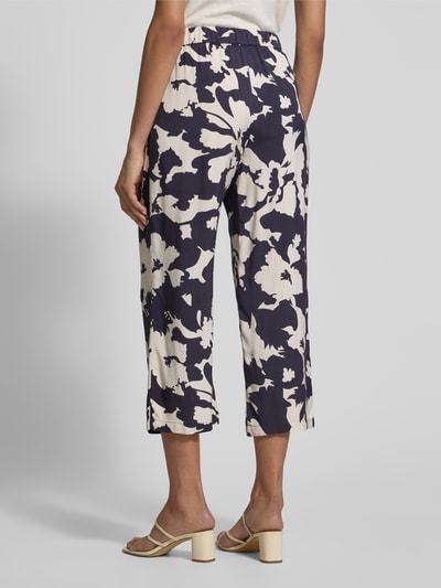 comma Straight Leg Stoffhose mit Bindegürtel Marine 5