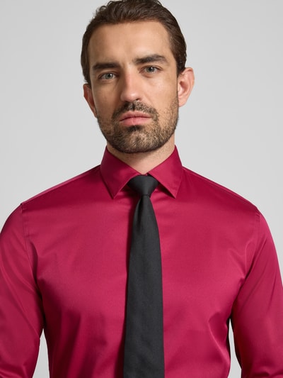 Jake*s Slim Fit Business-Hemd mit Kentkragen Bordeaux 3