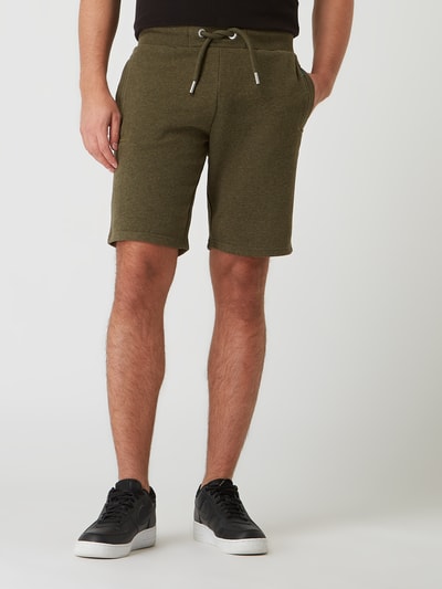 Superdry Sweatshorts met logo Olijfgroen gemêleerd - 4