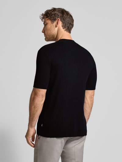 Cinque Gebreid shirt met ritssluiting, model 'Phil' Marineblauw - 5