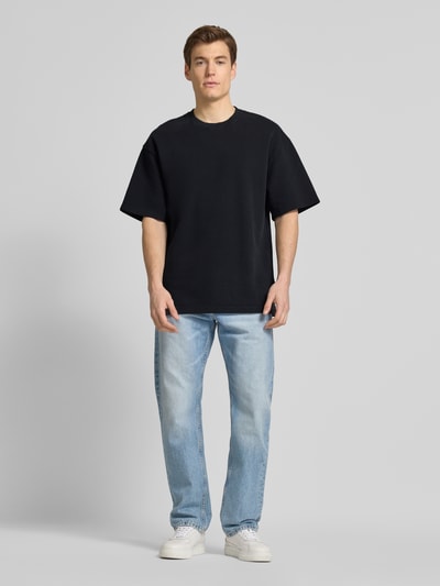 Strellson T-Shirt mit Strukturmuster Modell 'Pico' Black 1