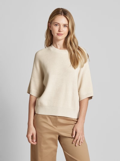 MSCH Copenhagen Gebreide pullover met 1/2-mouwen, model 'Amari Rachelle' Beige - 4