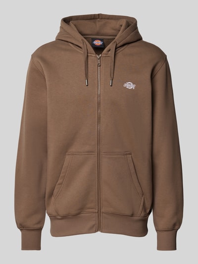 Dickies Regular Fit Sweatjacke aus Baumwoll-Mix Dunkelbraun 2