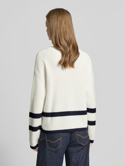 Oui Gebreide pullover met ronde hals, model 'VINIAH' Wit - 5