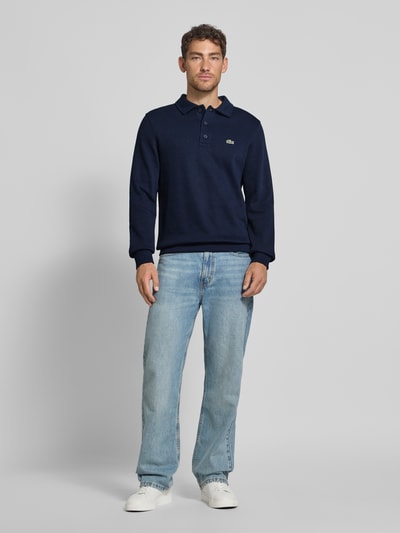 Lacoste Regular Fit Sweatshirt aus reiner Baumwolle Marine 1