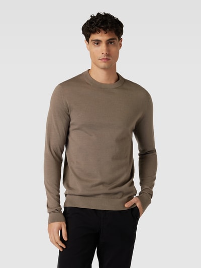 SELECTED HOMME Gebreide pullover met ronde hals, model 'TOWN' Middenbruin - 4