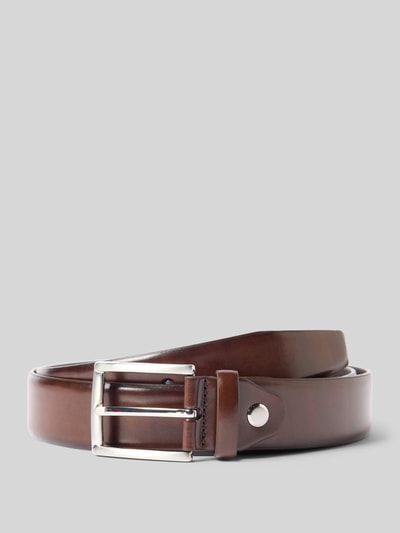 Christian Berg Men Leren ceintuur met doornsluiting Donkerbruin - 1