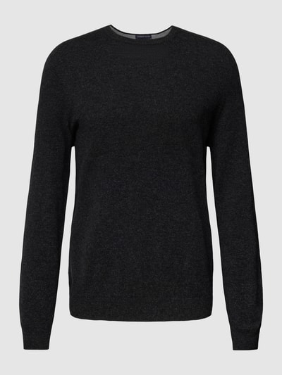 Christian Berg Men Strickpullover aus Merino-Kaschmir-Mix Dunkelgrau meliert 2