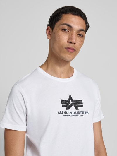 Alpha Industries T-Shirt mit Label-Print Weiss 3