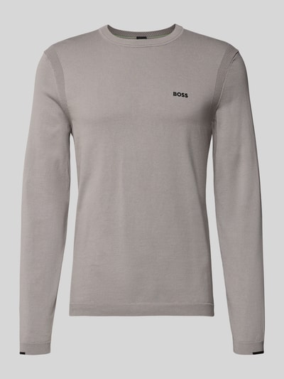 BOSS Green Regular fit gebreide pullover van puur katoen, model 'EVER X' Lichtgrijs - 2
