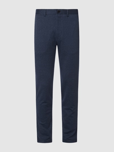 Matinique Tapered fit broek met stretch, model 'Liam' Marineblauw - 1