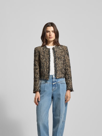 Iro Kurzblazer mit Ausfransungen Senf 4