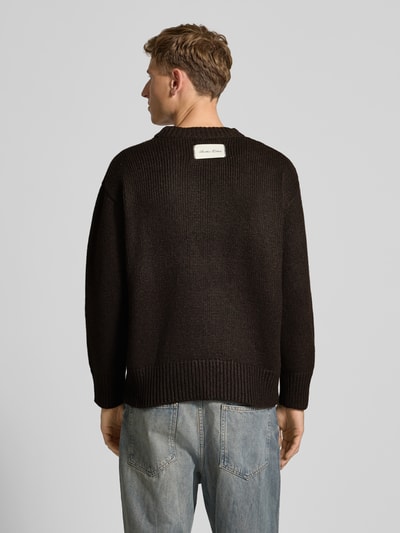 ANOTHER COTTON LAB Strickpullover mit gerippten Abschlüssen Mittelbraun 5