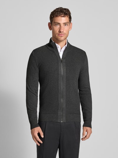 MCNEAL Strickjacke mit Stehkragen Dunkelgrau Melange 4