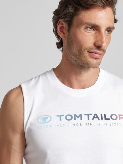 Tom Tailor Tanktop mit Label-Print Weiss 3
