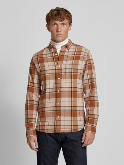 Jack & Jones Premium Regular fit vrijetijdsoverhemd met button-downkraag, model 'BLUBROOK' Cognac - 4