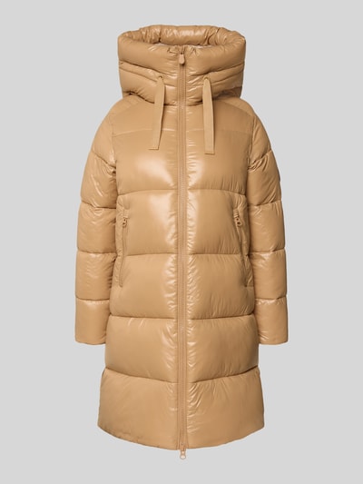 SAVE THE DUCK Płaszcz pikowany z kapturem model ‘BELLA’ Camel 2