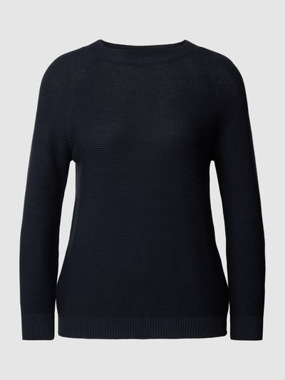 Weekend Max Mara Gebreide pullover in wit met ronde hals, model 'LINZ' Marineblauw - 2