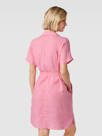 Christian Berg Woman Hemdblusenkleid aus Leinen mit Bindegürtel Pink 5