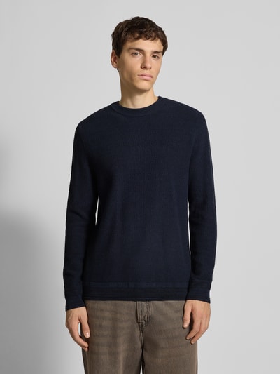 Superdry Sweter z dzianiny z prążkowanymi wykończeniami Ciemnoniebieski 4