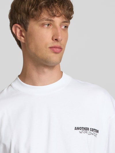ANOTHER COTTON LAB Oversized T-Shirt mit Label-Print Modell 'Getaway' Weiss 3