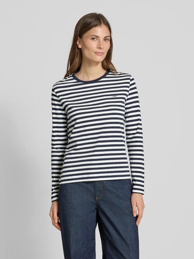 Gant Longsleeve mit Label-Stitching Marine 4