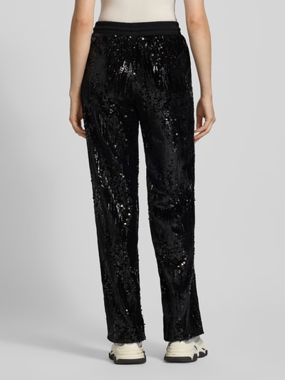 Guess Activewear Wide Leg Hose mit Pailletten Modell 'SEQUINS' Black 5