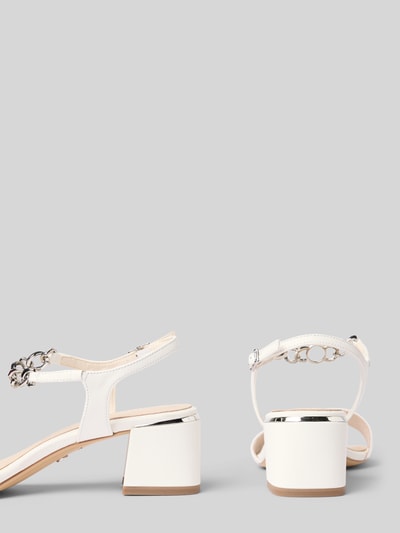 Tamaris Sandaaltjes van leer met blokhak Wit - 2