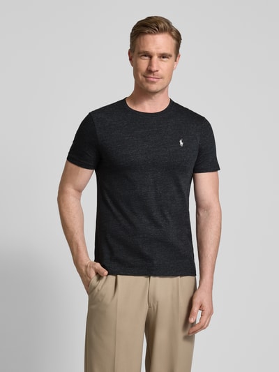 Polo Ralph Lauren T-Shirt mit Label-Stitching Dunkelgrau Melange 4