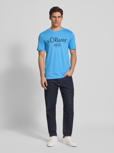 s.Oliver RED LABEL Regular Fit T-Shirt aus reiner Baumwolle Ocean 1
