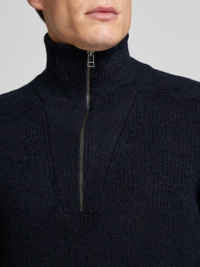 Casual Friday Gebreide pullover met schipperskraag, model 'Kristian' Marineblauw - 3