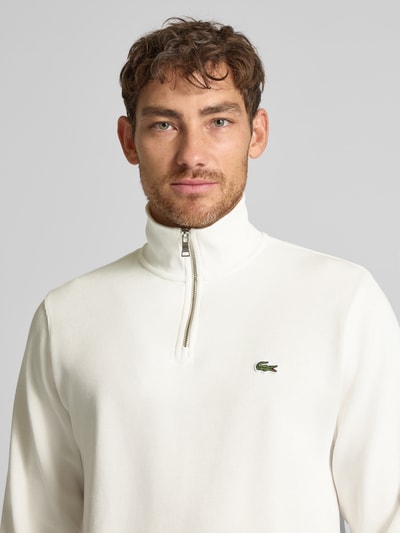 Lacoste Bluza z kołnierzem o kroju regular fit z czystej bawełny Złamany biały 3