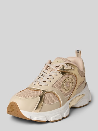 Guess Sneakersy z obszyciem w kontrastowym kolorze i wyhaftowanym logo model ‘Ibitha’ Beżowy 1