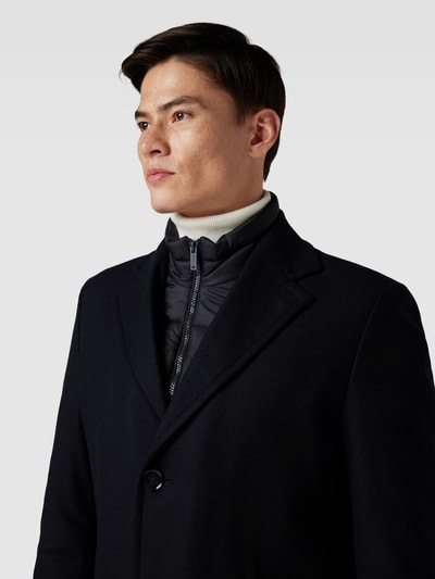 Strellson Lange jas met reverskraag, model 'Baronz' Donkerblauw - 3