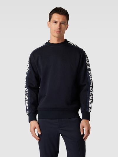 ARMANI EXCHANGE Sweatshirt met labelstitching Donkerblauw - 4