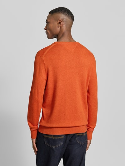 Tommy Hilfiger Sweter z dzianiny o kroju regular fit z mieszanki bawełny i kaszmiru Pomarańczowy 5