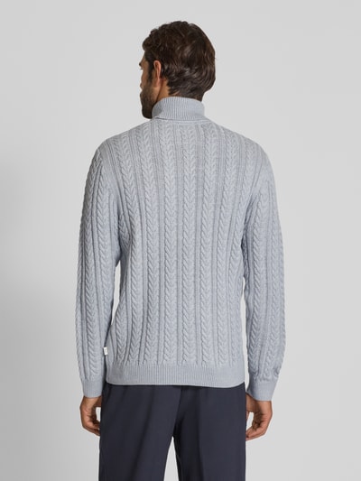 Jack & Jones Premium Strickpullover mit Zopfmuster Hellgrau Melange 5