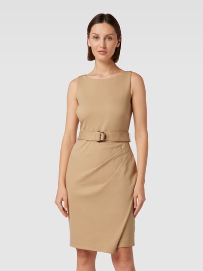 Lauren Ralph Lauren Knielanges Kleid mit Taillengürtel Modell 'FAYDEEN' Camel 4