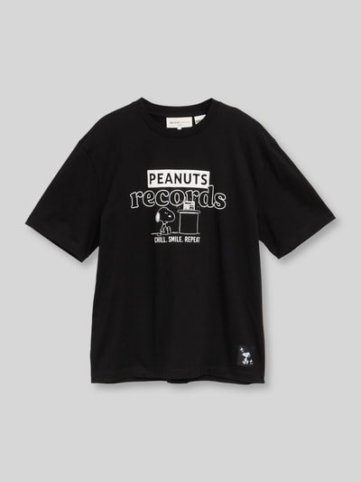 Tom Tailor Denim Relaxed Fit T-Shirt aus reiner Baumwolle mit Peanuts Frontprint Black 2