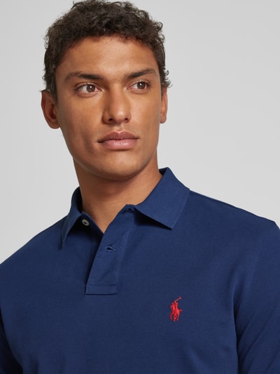 Polo Ralph Lauren Slim Fit Poloshirt mit Label-Stitching Marine 3