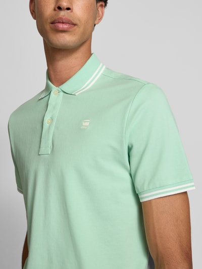 G-Star Raw Slim Fit Poloshirt mit Label-Stitching Modell 'Dunda' Tuerkis 3