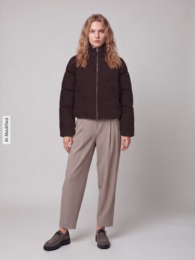 ONLY Steppjacke mit hohem Stehkragen Schoko 1