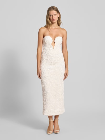 Bardot Bruidsjurk met All-over pailletten Model 'BRAYA' Offwhite - 4