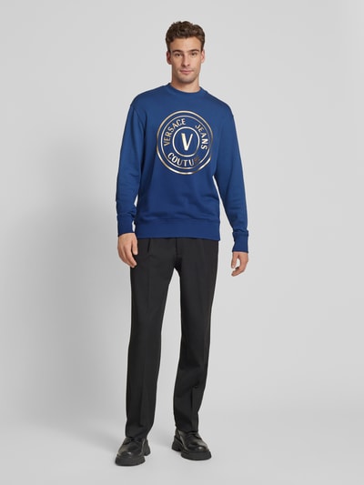 Versace Jeans Couture Sweatshirt mit Label-Print Marine 1