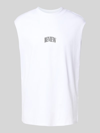 REVIEW Tanktop mit Label-Print Weiss 2