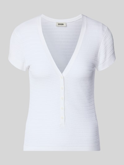 Drykorn Strickshirt mit Knopfleiste Modell 'ALKUNA' Weiss 2