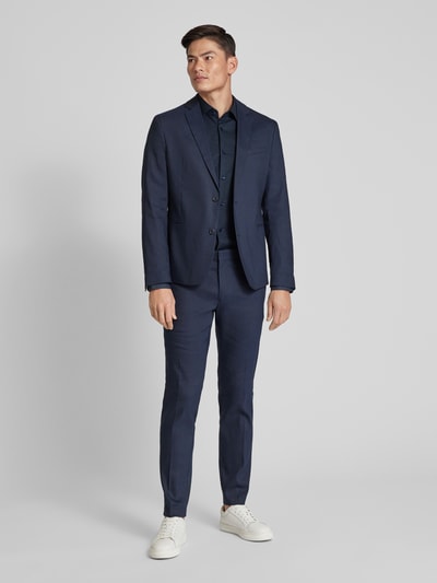 BOSS Slim Fit Regular fit vrijetijdsoverhemd met kentkraag, model 'Hank' Marineblauw - 1