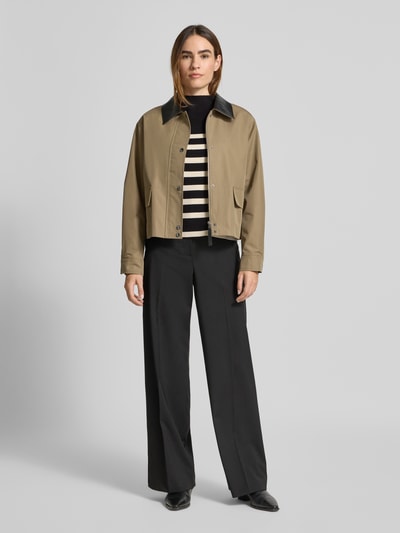 Jake*s Collection Strickpullover mit geripptem Stehkragen Black 1